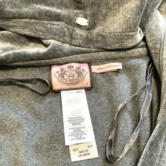 JUICY COUTURE Women’s Y2K Velour Gray Hoodie Poncho - Size: Small - Picture 6 of 7